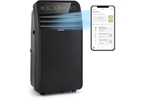 Klarstein Metrobreeze New York Smart 12k Aire Acondicionado Portátil - 12000 BTU, 35-59 m², Control App & Alexa, Ventilador & Deshumidificador, Clase Energética A, Silencioso, 3 Velocidades, Negro