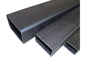 B&T Metall Tubo rettangolare in acciaio, 40 x 20 x 2,0 mm, in lunghezze da 1500 mm + 0/-3 mm, tubo piatto ST37, nero, profilo cavo grezzo, acciaio grezzo