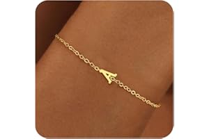 RMMD Armband Damen Gold Silber - 18K Gold/Weißgold Vergoldete Initialen Armband mit Buchstaben Armbänder Personalisiert Geschenke Modeschmuck für Frauen Teenager Mädchen