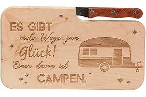 Spruchreif· Brotzeitbrett mit Messer · Brotzeitbrett mit Gravur · Holzbrett mit Messer · Geschenke für Camper · Outdoor Geschenke · Outdoor Frühstück