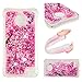 Produktbild Moto E4 Hülle Flüssig,Moto E4 Hülle Glitzer, LuckyW TPU Silikon Handyhülle für Motorola Moto E4 Bling Glitter Glitzer Flowing Fließend Liquid Flüssig Shinny Moving Star Floating Trend Schwimmend Treibend Stern Quicksand Sparkle Crystal Kristall Tasche Flexible Kratzer Stoßfest Scratch-Resistant Shockproof Etui Bumper Case Cover - Kirsche