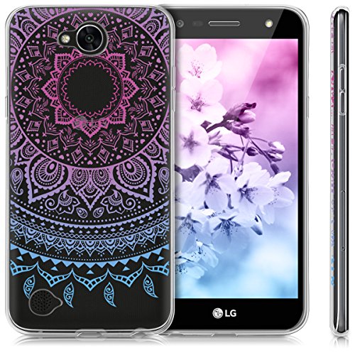kwmobile Funda para LG X Power 2 - Carcasa Protectora de  TPU  con dise  o de Sol hind   en  Azul Rosa Fucsia Transparente 