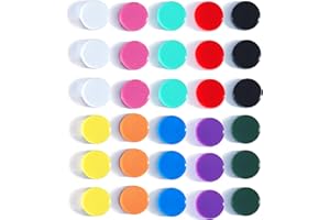 DUJEQM Aimant Puissant, 30Pcs 10 Couleurs Aimant Frigo | Aimants Tableau Magnétique | Mini Magnet Frigo | 10 Couleurs Petit Aimants Plat | Aimant Tableau Blanc Aiment pour École, Cuisine et Bureau