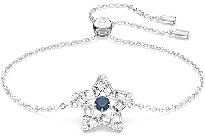 Swarovski Bransoletka Stella, Szlify różnorodne, Gwiazda, Niebieska, Powłoka z rodu