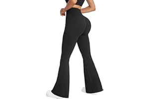 OMKAGI Women Seamless Butt Lifting Flared Leggings Scrunch Bums High Waisted Gym Trousers Workout Bootcut Yoga Pants
