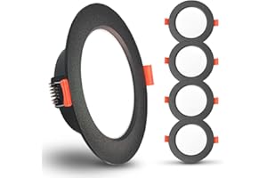 Sweier 7W Ultra Slim LED Recessed Ceiling Lights IP44-6000K Cool White Downlights (5 Pack),90-105mm Cutout,600 lm Bathroom & Living Room Spotlights