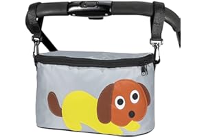 IUDWCG 1 Pcs Bolsa para cochecito,bolsa de almacenamiento universal para cochecitos,bolsa universal para cochecito con diseño de dibujos animados,ligera y espaciosa,impermeable (con cierre superior)