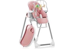 Sweety Fox Tronas de Bebe Evolutiva - Respaldo para Niño Reclinable 5 Posiciones - Trona Portatil Bebe 7 Alturas Diferentes - Trona Bebe - Rosa