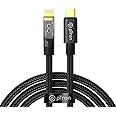 pTron Solero 30W Type-C to 8 Pin iOS Device Fast Charging Cable, Compatible with Iphone 14, 14 Pro, 14 Pro Max, 14 Plus, 13, 13 Pro, 13 Pro Max, 13 Mini,12,12 Pro, Unbreakable Nylon Braid (1M, Black)