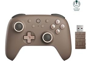 8Bitdo Ultimate 2C Mando Inalámbrico para PC con Windows y Android, Frecuencia Sondeo 1000 Hz, Joysticks Efecto Hall y Gatillos Hall, Parachoques L4/R4 Reasignables, Función Turbo (Brownie)
