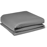 Amazon Basics Deluxe Duvet Cover, 100% Cotton Sateen 400 Thread Count, Extra Soft with Press Buttons, 220 x 240 cm, Dark Grey