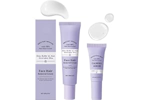 SHEBEEDO Facial Hair Removal Cream for Women with Soothing Roll-On Serum, Upper Lip, Chin & Cheeks Hair Remover,Gentle Formula for Sensitive Skin, Fast Acting Gentle Painless Depilatory Cream