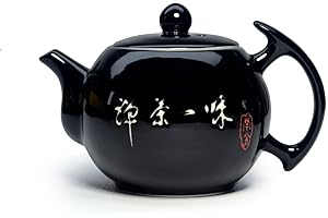 LIANG BAOBAO Porcelanowy czajniczek, 300 ml dzbanek do herbaty ceramiczny czajnik czarny (czajniczek)