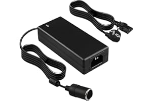 Xahpower Adaptateur Prise Allume Cigare, AC à DC Adaptateur Converter (220V/230V/240V vers 12V), Secteur Transformateur Convertisseur pour Ventilateurs Gonfleur Réfrigérateur Aspirateur (12V 5A)