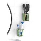 ATA HOME 2'Li Set Yapışkanlı Diş Fır&ccedil;alık, Sa&ccedil; Fır&ccedil;ası Tarak D&uuml;zenleyici, Banyo D&uuml;zenleyici Banyo Rafı Haki