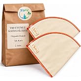 Yofu V60 Uyumlu Yıkanabilir Kumaş Kahve Filtresi, TEK KATLI,%100 Ağartılmamış Organik Pamuk, 2 Adet