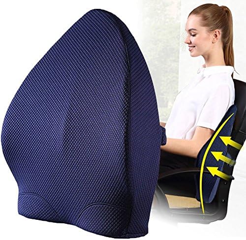 Back Cushion,Lumbar Support Pillow For Car Office Chair, 100% Pure Memory Foam, Adjustable Strap，Orthopedic Ergonomic Design For Back Pain Relief Correct Posture