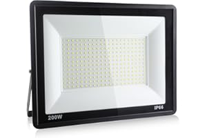 Psatfito G 200W LED Strahler, 21600LM Superhelle Flutlicht, IP66 Wasserdicht, 6000K Tageslichtweiß Flutlichtleuchte Außenleuchten für Lager, Garage, Hinterhof, 1 Stück