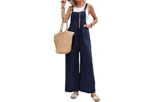 NaLatia Damen Latzhose Sommer Oversize Trägerhose Beiläufig Loose Bib Pants Overall Baggy Jumpsuit Strampler Sommerhose mit Träger