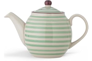 Bloomingville Teiera Patrizia, colore verde, in gres porcellanato, capacità 1200 ml, lavabile in lavastoviglie, bollitore, 21105933