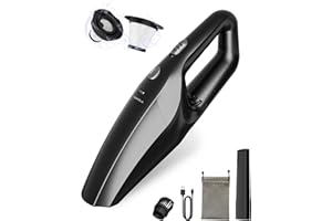 TEMOLA Portable Car Vacuum Cleaner Handheld Cordless with 2 HEPA Filter, Mini Hand Held Vacuum Small Rechargeable Car Carpet Accessories Interior Detailing Cleaning Kit for Men Women