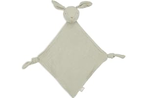 Jollein goseduk baby – kaninöron, olivgrön – nappduk – 100% bomull – snuffelduk – OEKO-TEX certifierad –