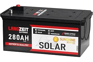 ‎LANGZEIT BATTERIEN Solarbatterie 280Ah 12V Wohnmobil Boot Wohnwagen Camping Schiff Batterie Solar 230Ah 250Ah (280AH 12V)