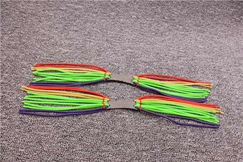 24 Stripes Ruber Sling Shot Ruber Bands Colorful Thin Leather Pouch Slingshot Accessories 1 PCS
