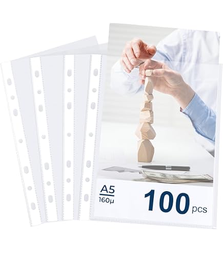8 Classeurs A5 Rechargeables En Papier Kraft - 17,5x23,5 Cm Avec Anneaux Et Étiquettes | Pour Bureau, Études, Organisation