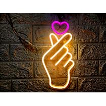 Buy Wall Mitra Finger Heart Neon Signs Lights Korean Hand Symbol ...