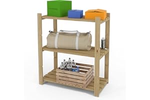 Lenmar Serie B Holzregal, Kiefer, Holz, Hellbeige, B-21 90 x 80 x 40 cm, 5 Böden, Bücherregal, Holzregal, Standregal, Wandregal, Regal mit 5 Böden, Büroregal, für Wohnzimmer, Lagerregal