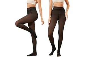 GCSOMLE Collant Polaire Femme S/M/L/XL/XXL Legging Collants Collant Femme Hiver,Thermiques pour Femme,Faux translucide,en Peluche Doublure d'hiver