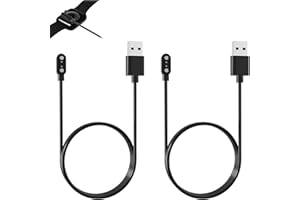 UPKUNO 2PCS Smart Watch Charger 2 pin Magnetic, 2 Pin 4mm Smart Watch Charger, Watchs Chargers Magnetic, Universal for Sekonda, Ticwatch, Haylou, Xiaomi, Reflex active and More