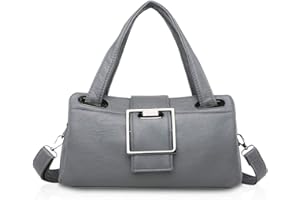 NICOLE & DORIS Femmes Sacs à Main bandoulière Sac d'épaule pour Dames Sacs Femmes de Mode Retro Sac à Main en Cuir PU Gris