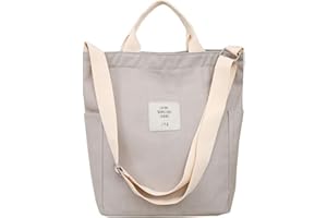 WANYIG Bolsa de Playa Grande Tote Bag Mujer Estilo Coreano Bolso de Mano Mujer con Cremallera Bolso de Escuela Crossbody Bag Lona con Correa Ajustable