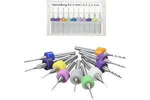 HaimoBurg 20 Pezzi PCB Micro Punte Per Trapano in carburo Scanalatura Elicoidale da 0,1 mm a 1 mm e 0,3 mm - 1,2 mm