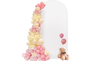 JEBUTU 1,2x2,2m Bogen Hintergrund Abdeckung Weiß, Runde Oberseite, Doubleside, Hochzeitsbogen Abdeckung für Hochzeit, Party Dekoration, Geburtstag, Baby Party, Bankett (4x7,2ft)