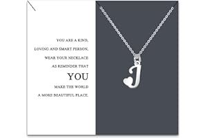 HEYEJET Originales Collar Inicial Acero Inoxidable, Collar Mujer con Colgante Letra A-Z Pequeñas - Bisutería Regalo Madre Hija Cumpleaños Novia o Amigas Regalo Con Tarjeta Inspiradora