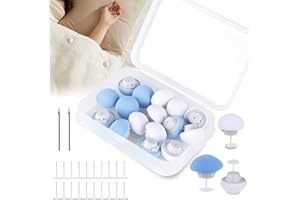 MAJOYLIFE 16 Stück Bettdecken Clips,Bettdeckenbezug Klammer,Bettdecken Halterung Clip Fixer,Runde Duvet Cover Clips mit Box(Blau+Weiß)