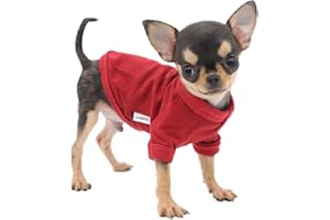 LOPHIPETS Hunde-T-Shirt aus 100 % Baumwolle, für kleine Hunde, Teetasse, Chihuahua, Yorkie, Welpenkleidung, Rot/XS
