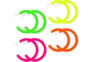 Mabor 4pcs Neon Earrings Retro Dangle Earrings for Women Lightweight and Comfortable Perfect for Costume Parties and Adding a Pop of Neon Color to Your Outfit(80s Style Earrings)