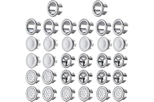 Sqxaldm Lavabo à Anneau de Trop Plein Anneau de Débordement D'évier Anneau de Trop Plein Bain ou Cuisine Trou D'évier de Cuisine Trop Plein Rond Couvercle de Trop Plein pour Salle de Bain(32 Pièces)