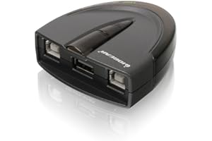 IOGEAR Switch USB Partage d'imprimante, adaptateur de commutateur USB 2.0 à 2 ports avec indicateur LED, Plug and Play, aucune alimentation externe nécessaire