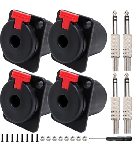 Connettore A Pannello Neutrik NJ3FP6C - Jack 6,35mm Femmina 3 Poli Con Bloccaggio, Alloggiamento A D - 5