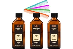 Dikson Argabeta - Lote de 3 botes de aceite profesional para el pelo con aceite de argán y beta-caroteno, 100 ml + peine estrecho de color altéax® gratuito n°1
