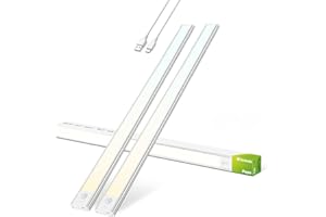 Brendz Unterbauleuchte Küche LED, LED Leiste Küche, 2 x 60cm, USB-C Wiederaufladbar, 4400mAh, 3 Farbtemperaturen, Dimmbar, Magnetisch, Küchenunterbauleuchte, Küchenbeleuchtung, Puyo Silber