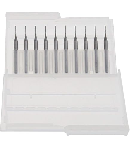 10 pcs 3.175mm Fraise CNC en Carbure de Tungstène Fraises Rotatives 0.6mm à Queue Droite pour Gravure PCB/Bois/Plastique, SMT/CNC Outil de Coupe Haute Précision
