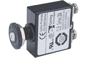 Blue Sea Systems 2134 Bouton poussoir de réinitialisation uniquement Disjoncteur à vis 20 A