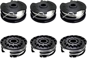 Viilich Lot de 6 bobines de fil de rechange pour LIDL Parkside, bobines de rechange pour coupe-bordures LIDL Parkside PRTA 20-Li A1, B2, C3, PRT 550 A1, A3, PRT 300 A1-2 x 4 m 1,6 mm