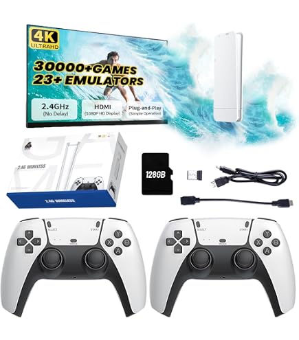 Console Retro G11 Pro - 100 000 Jeux Inclus, 4 Manettes Sans Fil, 256 Go, Sortie 4K - Plug & Play